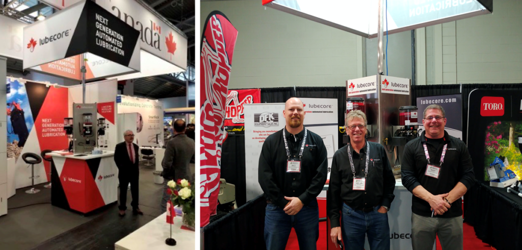Lubecore two photo collage salespersons at tradeshows