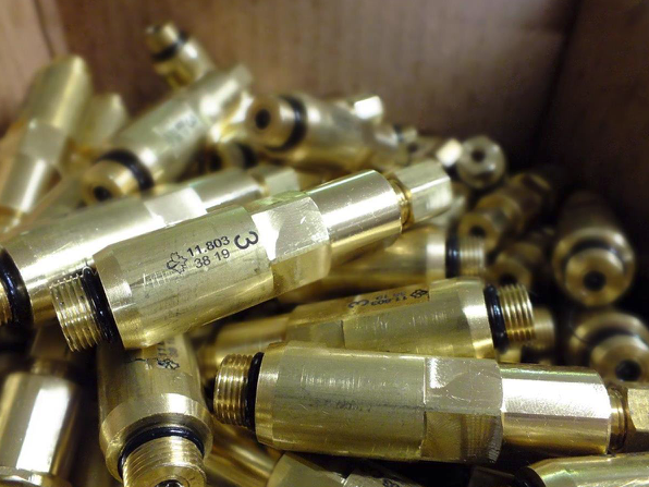 Lubecore brass super injectors lasered close up
